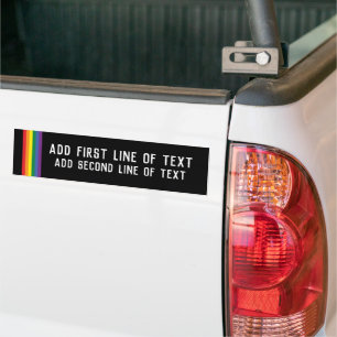 Rainbow Pride Personalised 2 Line Text Template Bumper Sticker