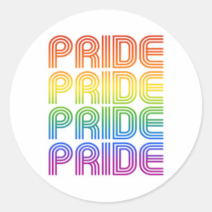 Rainbow Pride Retro Classic Round Sticker