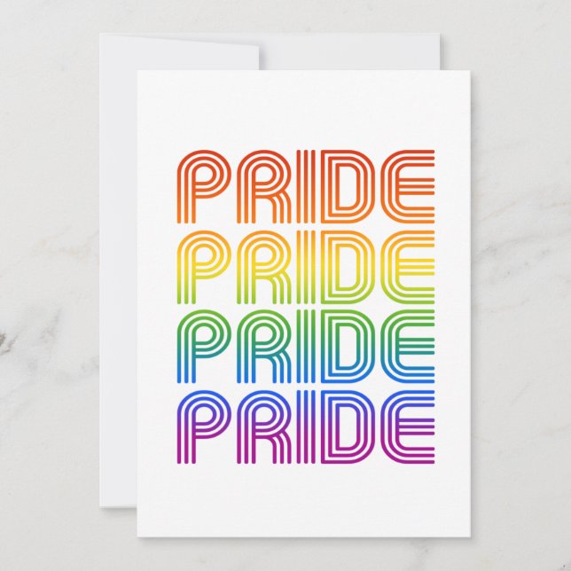 Rainbow Pride Retro Holiday Card (Front)
