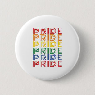 Rainbow Pride Retro Typography Vector Design_1 6 Cm Round Badge