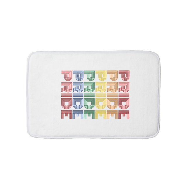 Rainbow Pride Retro Typography Vector Design_1 Bath Mat (Front)