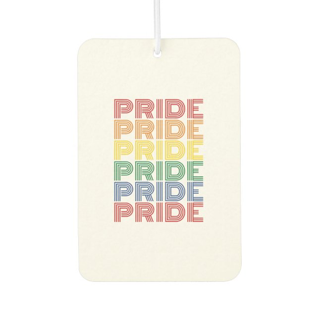 Rainbow Pride Retro Typography Vector Design_1 Car Air Freshener (Front)