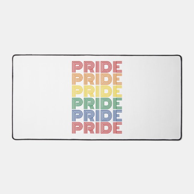 Rainbow Pride Retro Typography Vector Design_1 Desk Mat (Front)