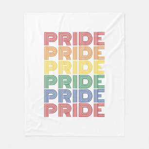 Rainbow Pride Retro Typography Vector Design_1 Fleece Blanket