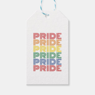 Rainbow Pride Retro Typography Vector Design_1 Gift Tags