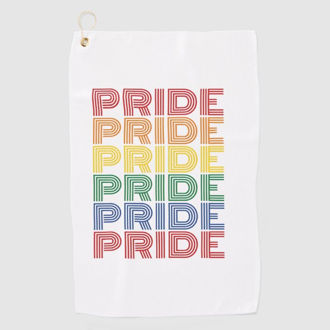 Rainbow Pride Retro Typography Vector Design_1 Golf Towel (Front)