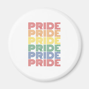 Rainbow Pride Retro Typography Vector Design_1 Magnet