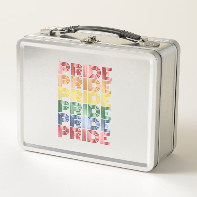 Rainbow Pride Retro Typography Vector Design_1 Metal Lunch Box (Front)