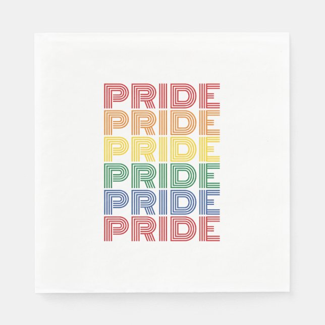 Rainbow Pride Retro Typography Vector Design_1 Napkin (Front)