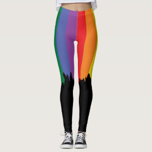 Rainbow Pride Running Paint Novelty Fun Leggings