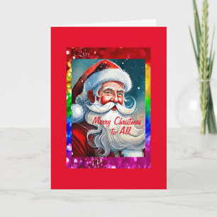 Rainbow Pride Santa 5" x 7" Christmas Card