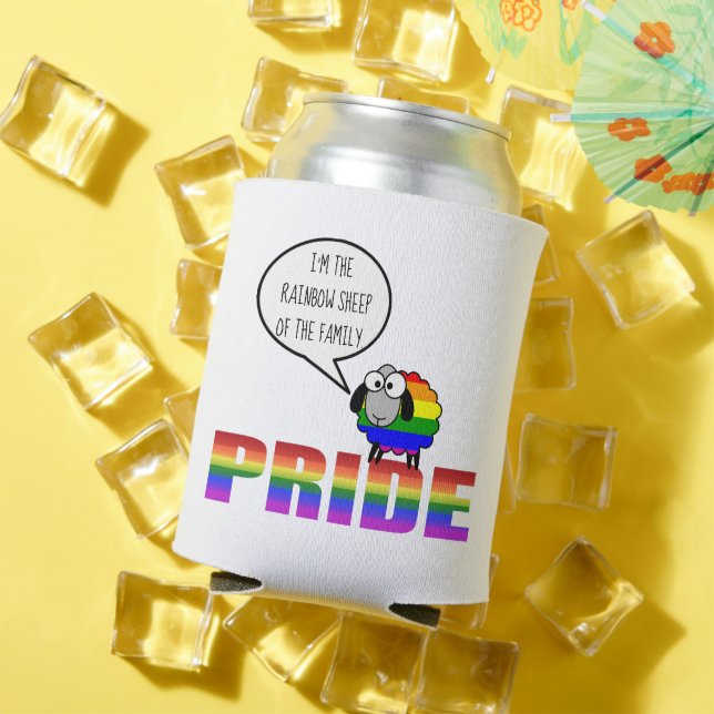 Rainbow Pride Sheep Can Cooler (In Situ Summer)