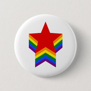 Rainbow pride stars Button