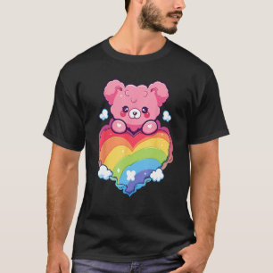 Rainbow Pride Teddy Bear LGBTQ+ Gay Lesbian Queer  T-Shirt
