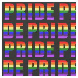 Rainbow Pride Text Art on Custom Black Colour Fabric
