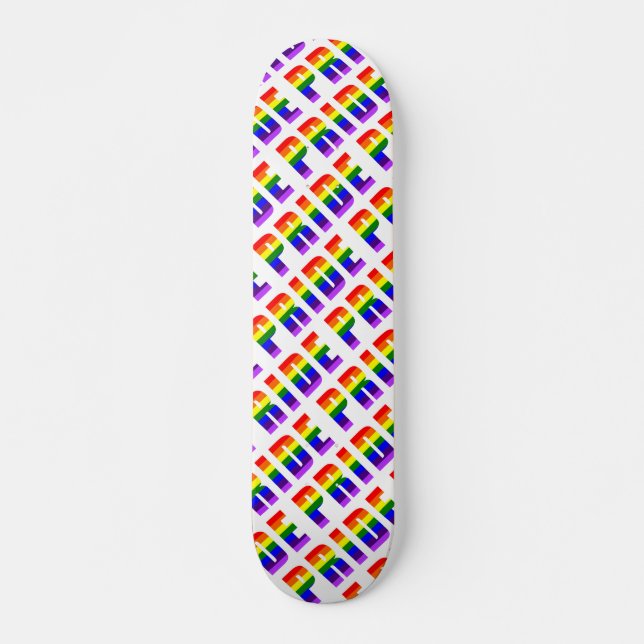 Rainbow Pride Text Art Skateboard (Front)