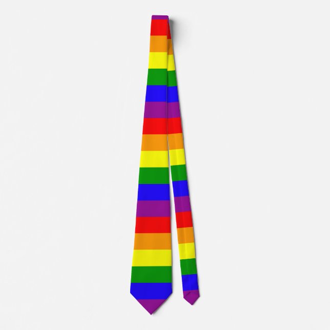 Rainbow Pride tie - striped (Front)