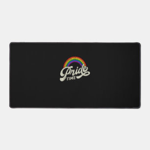 Rainbow, Pride Time, LGBT Tank Top Desk Mat