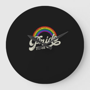 Rainbow, Pride Time, LGBT Tank Top Large Clock