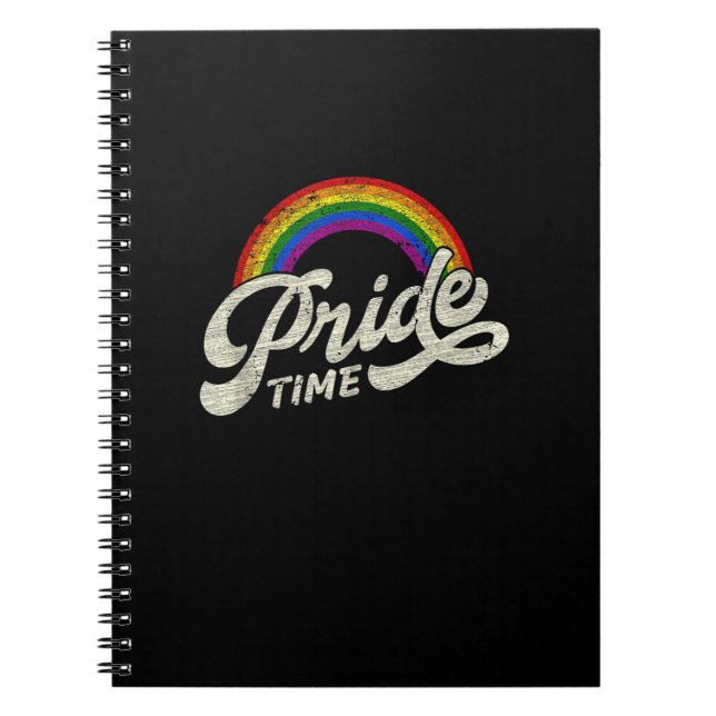 Rainbow, Pride Time, LGBT Tank Top Notebook (Front)