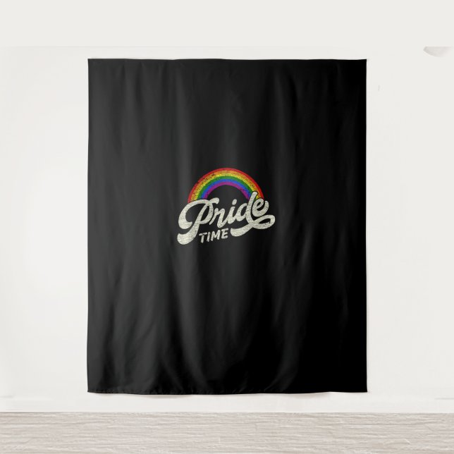 Rainbow, Pride Time, LGBT Tank Top Tapestry (Front)
