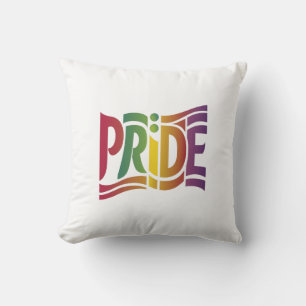 Rainbow Pride Typographic - Bold LGBTQ+ Statement Cushion