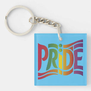 Rainbow Pride Typographic - Bold LGBTQ+ Statement Key Ring