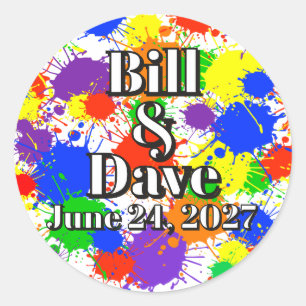 Rainbow Pride Wedding Invitation Envelope Stickers