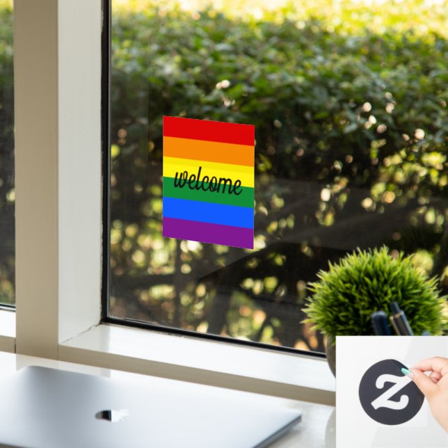 Rainbow Pride Window Cling (Office)