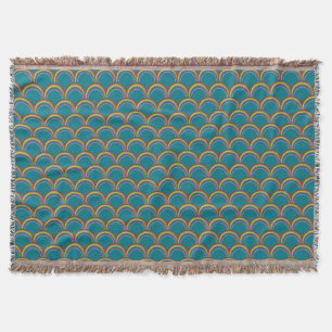 Rainbow Pride with Blue Throw Blanket