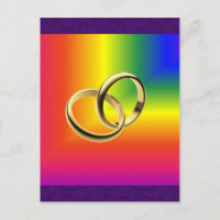 Rainbow Pride with Gold Wedding Bands