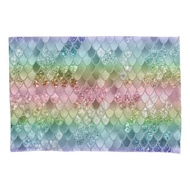Rainbow Princess Mermaid Scales #2 #decor #wall  Pillowcase (Front)