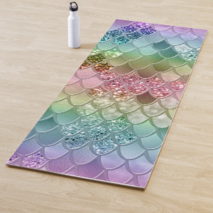 Rainbow Princess Mermaid Scales #2 #decor #wall Yoga Mat