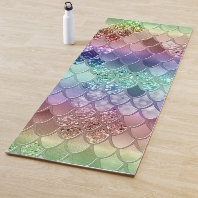 Rainbow Princess Mermaid Scales #3  Yoga Mat (In Situ)