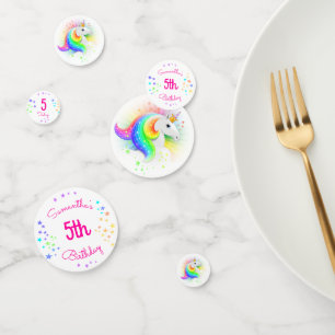 Rainbow Princess Unicorn Personalised Birthday Confetti