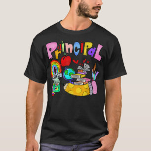 Rainbow Principal Funny School Principal Last Day T-Shirt