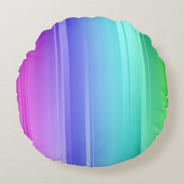 Rainbow  Print Round Pillow (Front)