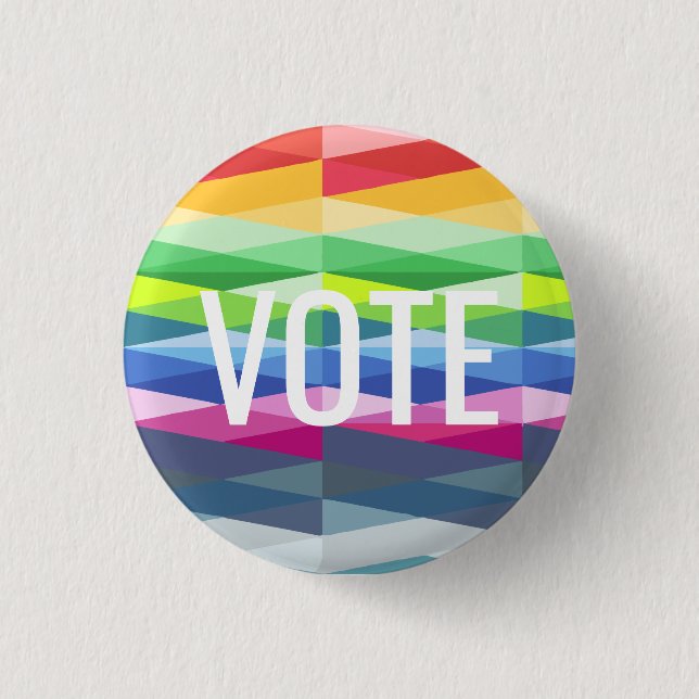 Rainbow Prism Abstract Geometric Design - VOTE 3 Cm Round Badge (Front)