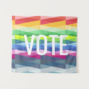 Rainbow Prism Abstract Geometric Design - VOTE Tapestry