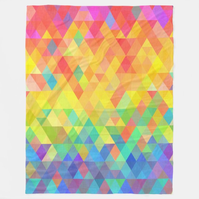 Rainbow Prism Diamond Pattern Fleece Blanket (Front)