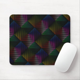Rainbow Prism On Black Mouse Mat
