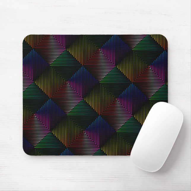 Rainbow Prism On Black Mouse Mat (With Mouse)