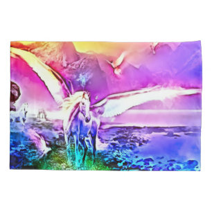 Rainbow Prism Pegasus Fantasy Airbrush Art Pillowcase