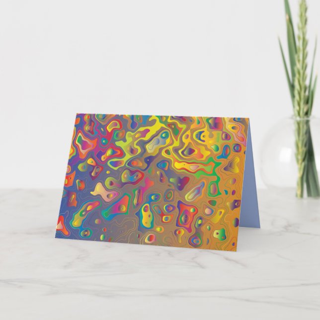 Rainbow prism water drops greeting card (Front)