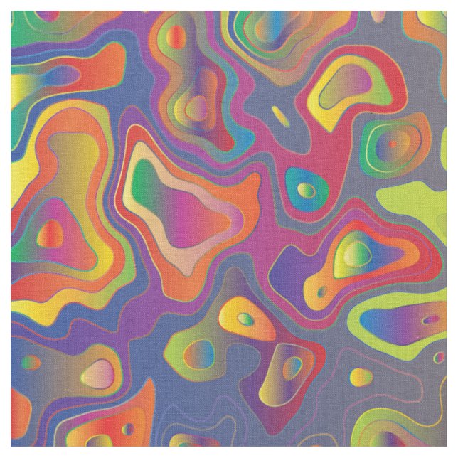 Rainbow prism water print fabric (Close Up)