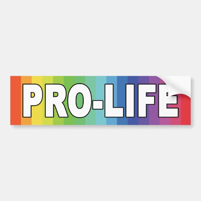 Rainbow Pro-Life Bumper Sticker (Front)