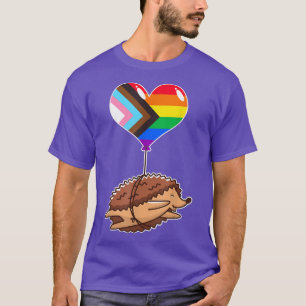 Rainbow Progress Hedgehog seual Identity Nonbina T-Shirt