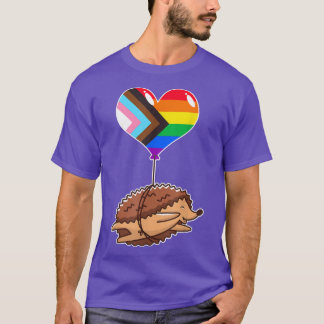 Rainbow Progress Hedgehog  seual Identity  Nonbina T-Shirt
