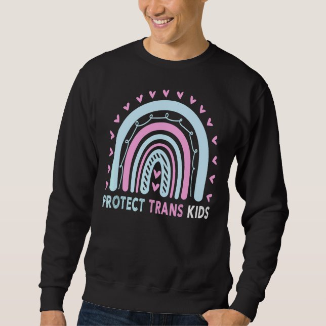 Rainbow Protect Trans Kids Transgender Pride Month Sweatshirt (Front)