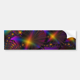 Rainbow Psyched Fractal Bumper Sticker